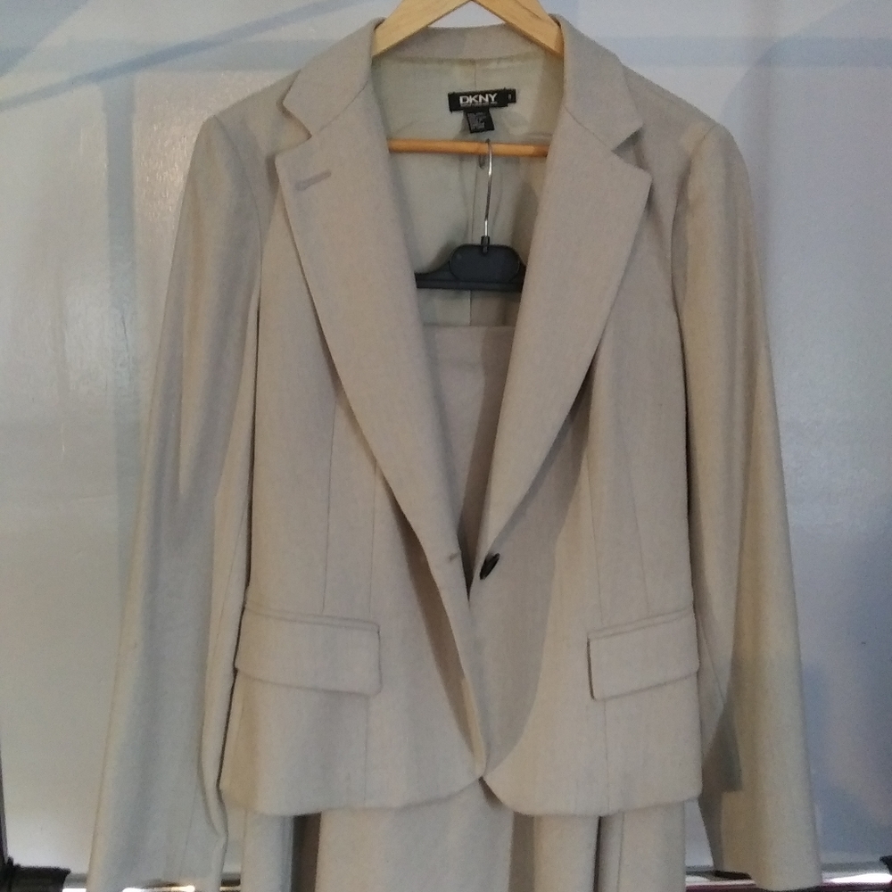 Grey flannel a-line suit